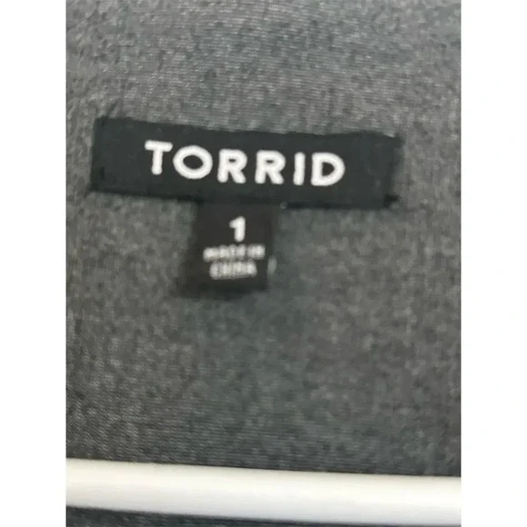 Torrid Womens Blazer 1X Gray Military Style Jacket Cropped Casual  Fall - Picture 6 of 10